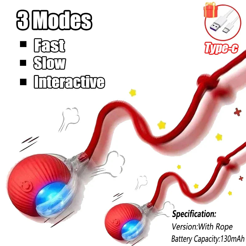 Interactive Auto Rolling Ball Toy for Cats – USB Rechargeable