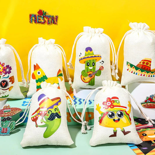 5-Pack Fiesta Gift Bags | Cinco de Mayo Mexican Party Décor Party Gift Bags Peaceful Pleasures Health and Wellness
