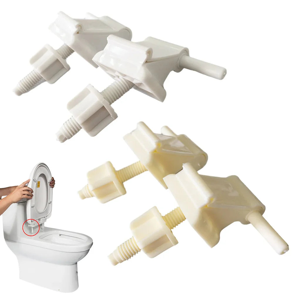 White Plastic Toilet Seat Hinge Replacement Kit – 1 Pair