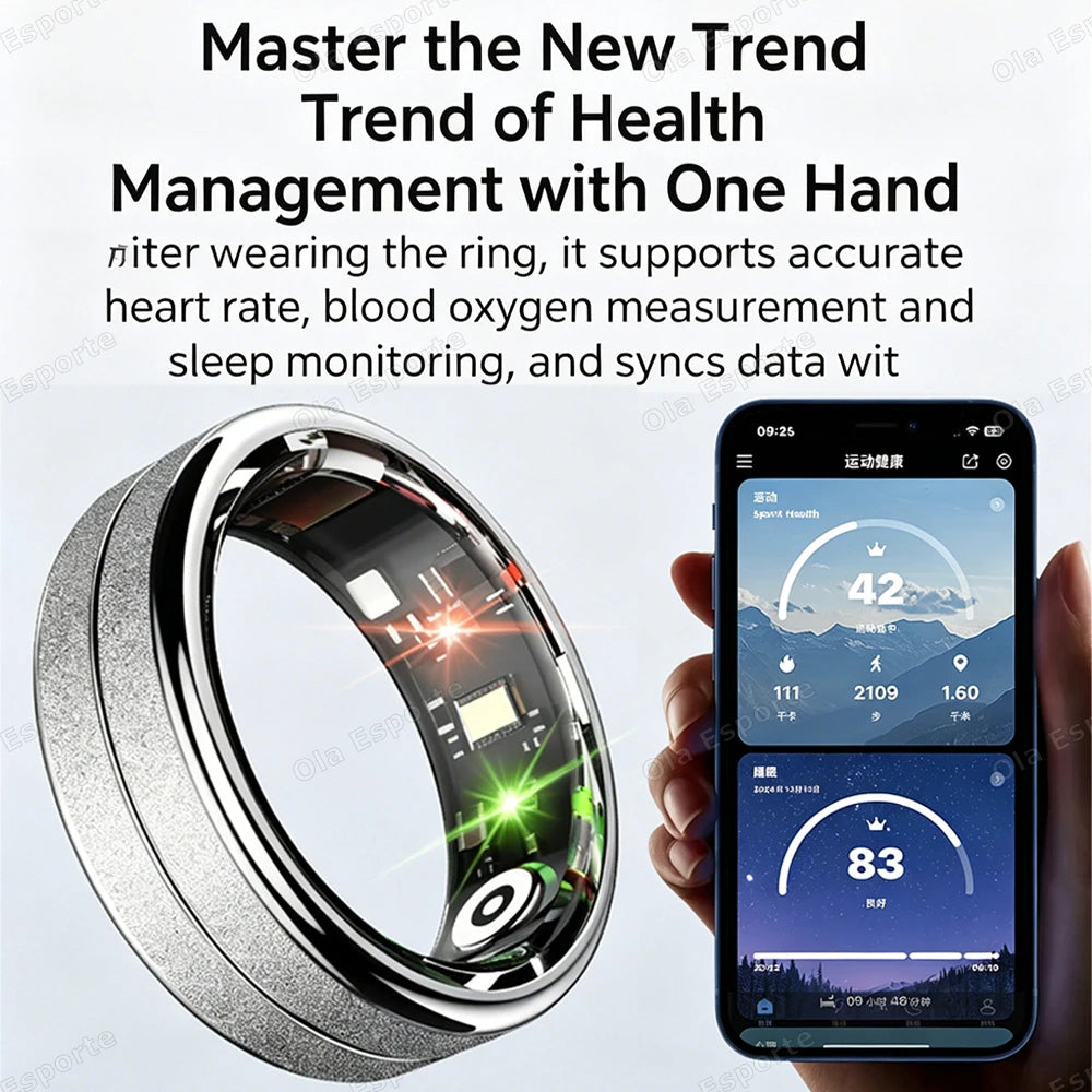 AI Smart Ring – Heart Rate, SpO₂ & Sleep Tracker | Unisex