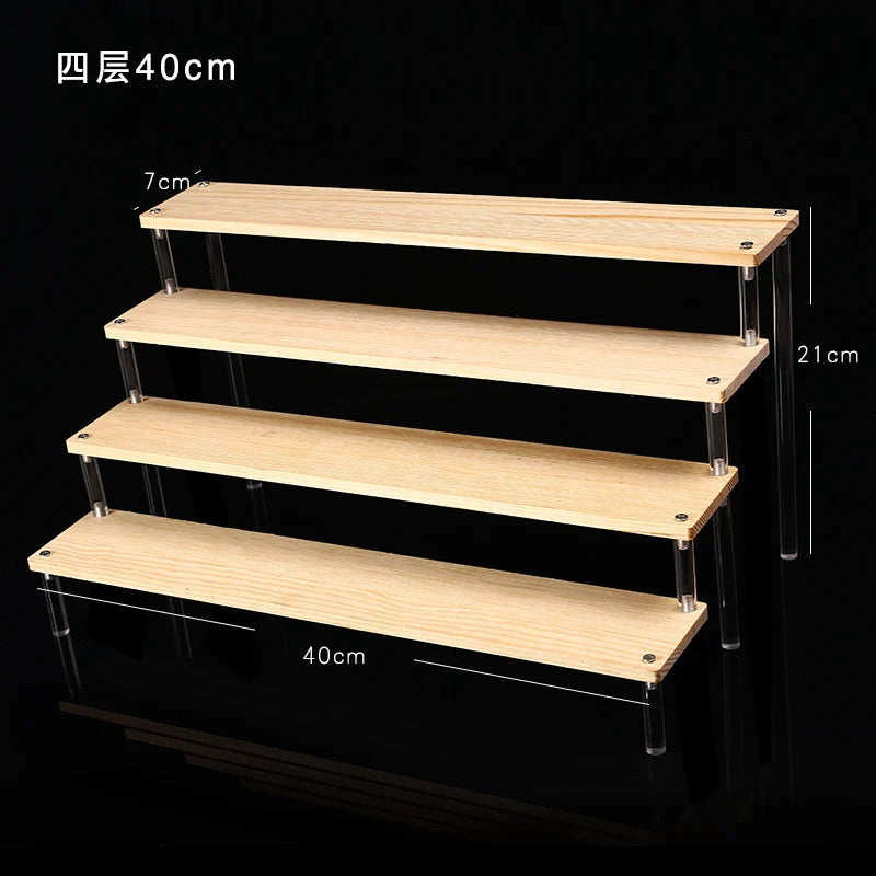 Wooden Multi-Layer Step Display Stand for Figures & Blind Box