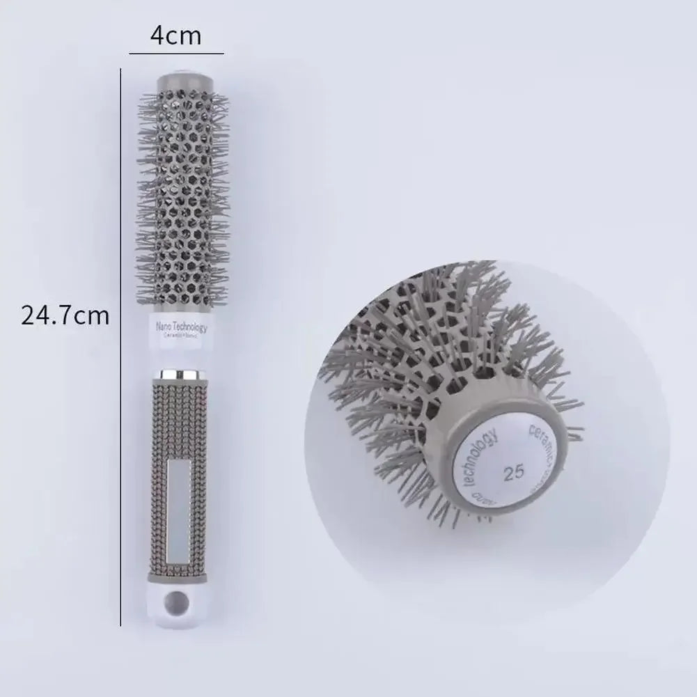 Round Brush for Blow Drying Curling,Professional Nano Ceramic Ion Thermal Barrel Brush For Hair Shiny Heat Styling Curling Brush Peaceful Pleasures Health and Wellness