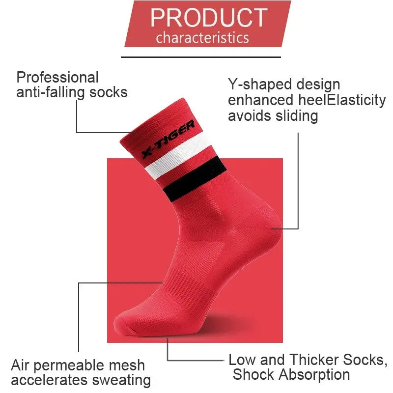 X-TIGER Cycling Socks – Breathable Anti-Slip Sports Socks