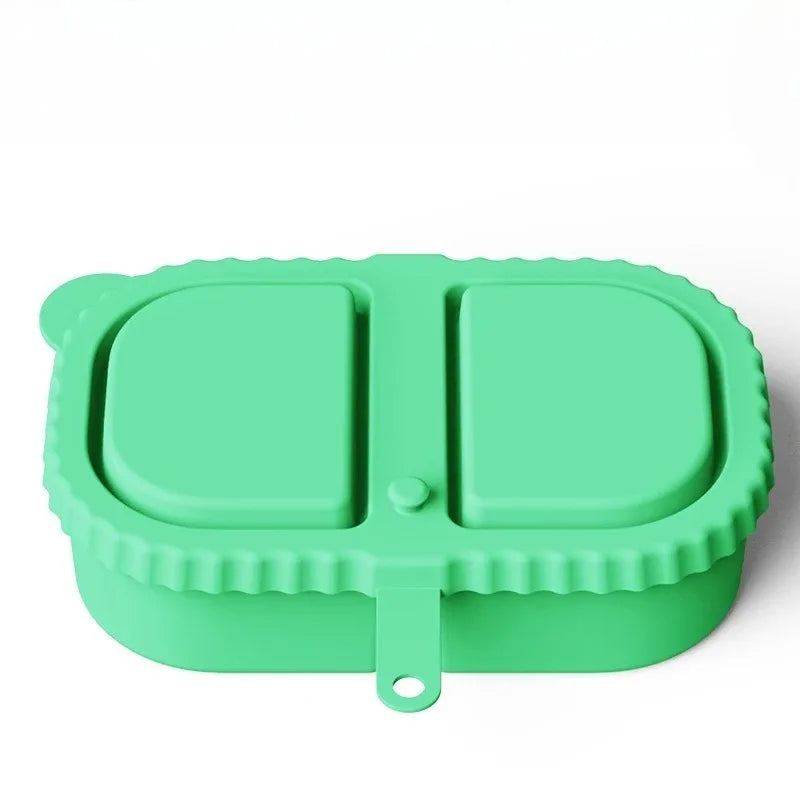 Silicone Double Compartment Seasoning Box, Sauce Snack Container, Portable Packaging with Lid, Foldable Storage Box Peaceful Pleasures Health and Wellness