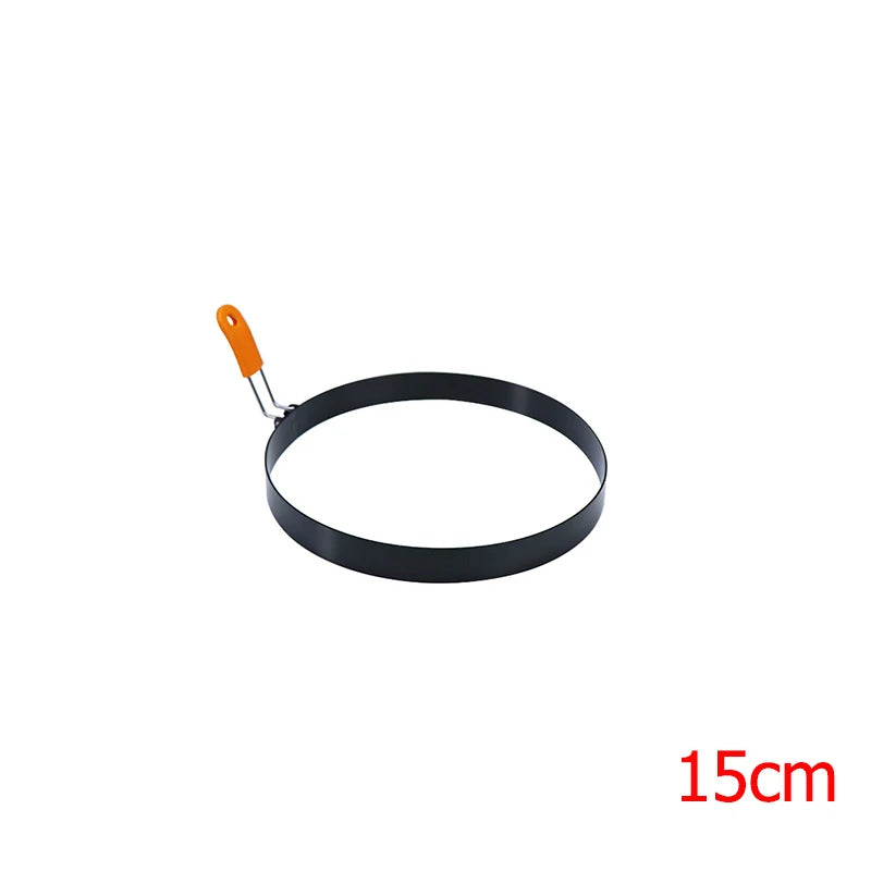 Stainless Steel Egg Rings & Pancake Mold Set with Silicone Handles Peaceful Pleasures Health and Wellness 15cm