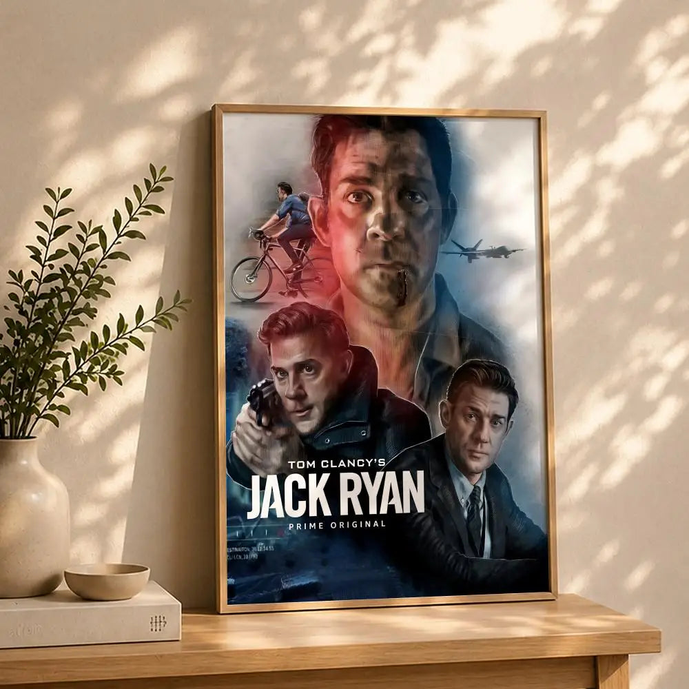 Movie-Tom Clancy's Jack Ryan: Ghost War Poster HD Self Adhesive Waterproof Wall Art Ideal for Home Office Dorm Bedroom GreatGift Peaceful Pleasures Health and Wellness White1 15X20cmNoframe