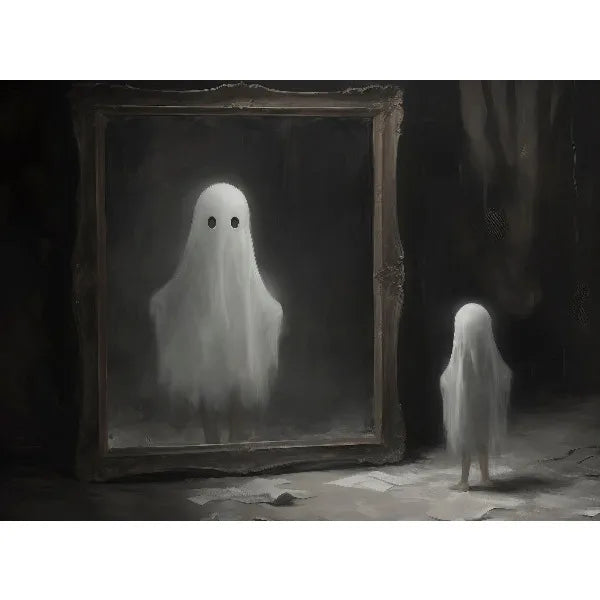 Vintage Spooky Halloween Prints Poster Dark Ghost Pumpkin Autumn Canvas Painting Moody Wall Art Gallery Living Room Home Deco Peaceful Pleasures Health and Wellness 5 30x40cm Unframed