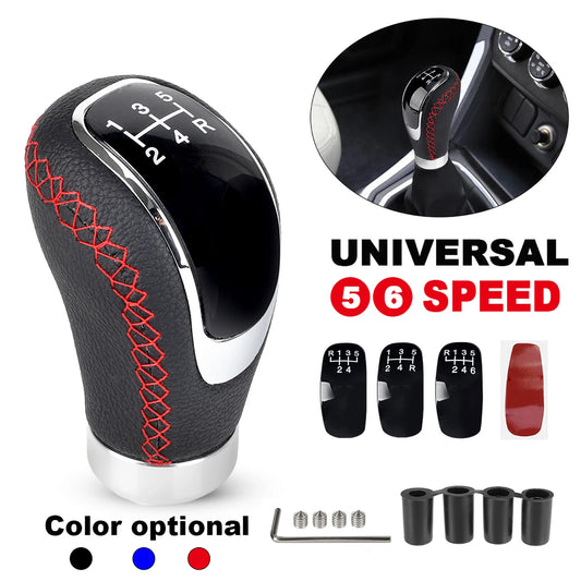 5/6 Speed Gear Shift Knob Manual Transmission Universal Car PU Leather Extended Gear Shifter Gear Head Gear Stick Shift Knob Peaceful Pleasures Health and Wellness
