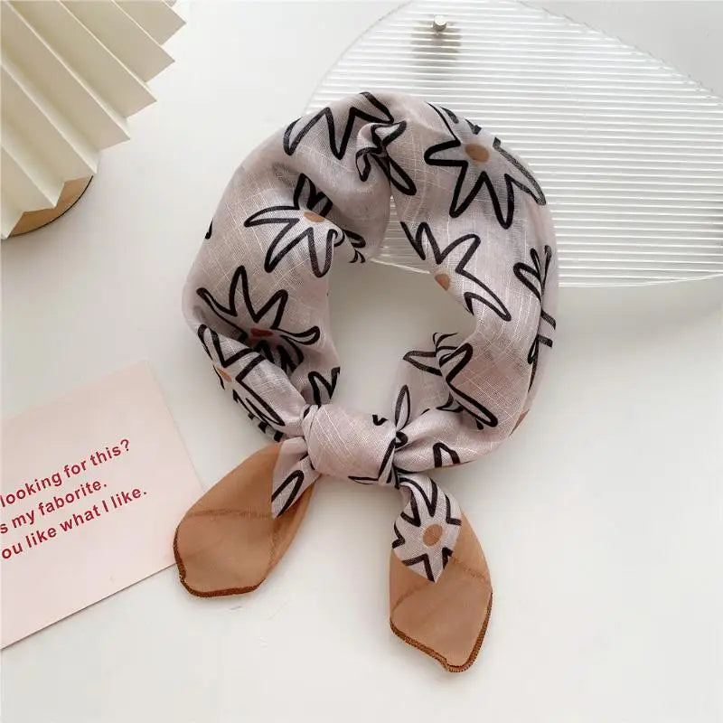 58cm Square Scarf – Handkerchief Print Neck, Hair & Bag Wrap