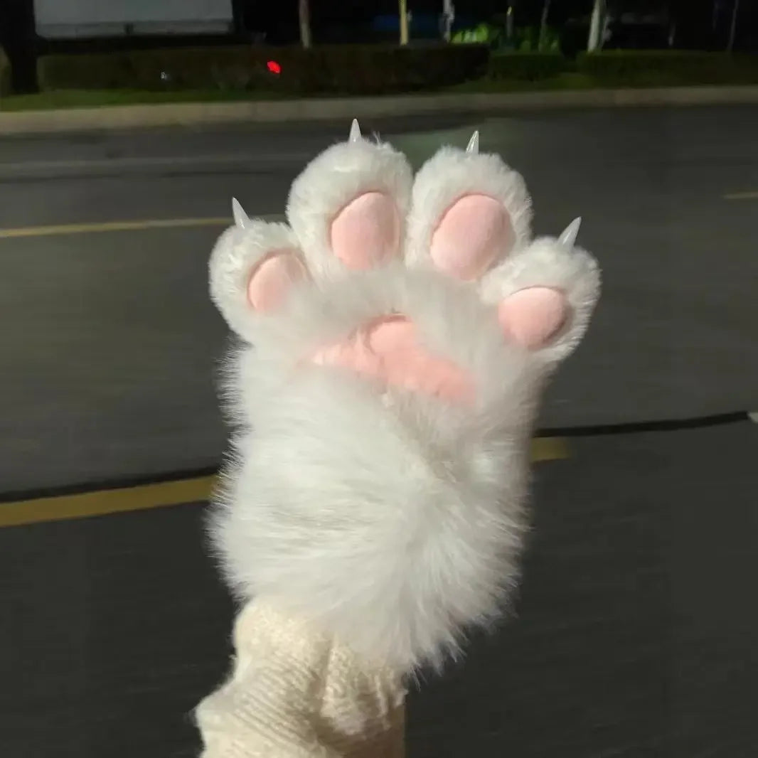 Faux Fur Furry PAWS Gloves Long Nailed Claws Kigurumi Cosplay Costume Mittens Halloween Party Props for Women Party Accessories Peaceful Pleasures Health and Wellness