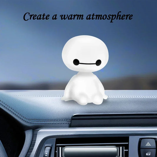 Cartoon Robot Shaking Head Figure Car Ornaments Auto Interior Decorations Big Hero Toys Ornament Peaceful Pleasures Health and Wellness Default Title