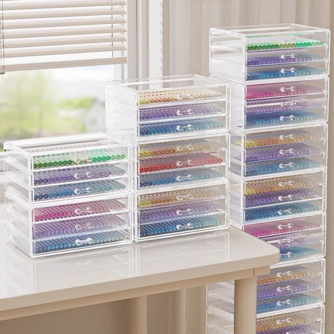 Clear Acrylic Multi-Drawer Organizer – Desk & Countertop