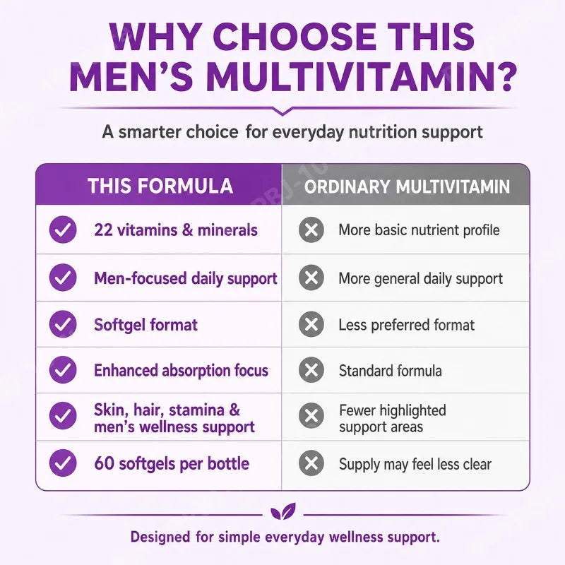 Googeer Men's Multivitamin Softgels 60 CT | Zinc, Vitamin D & C