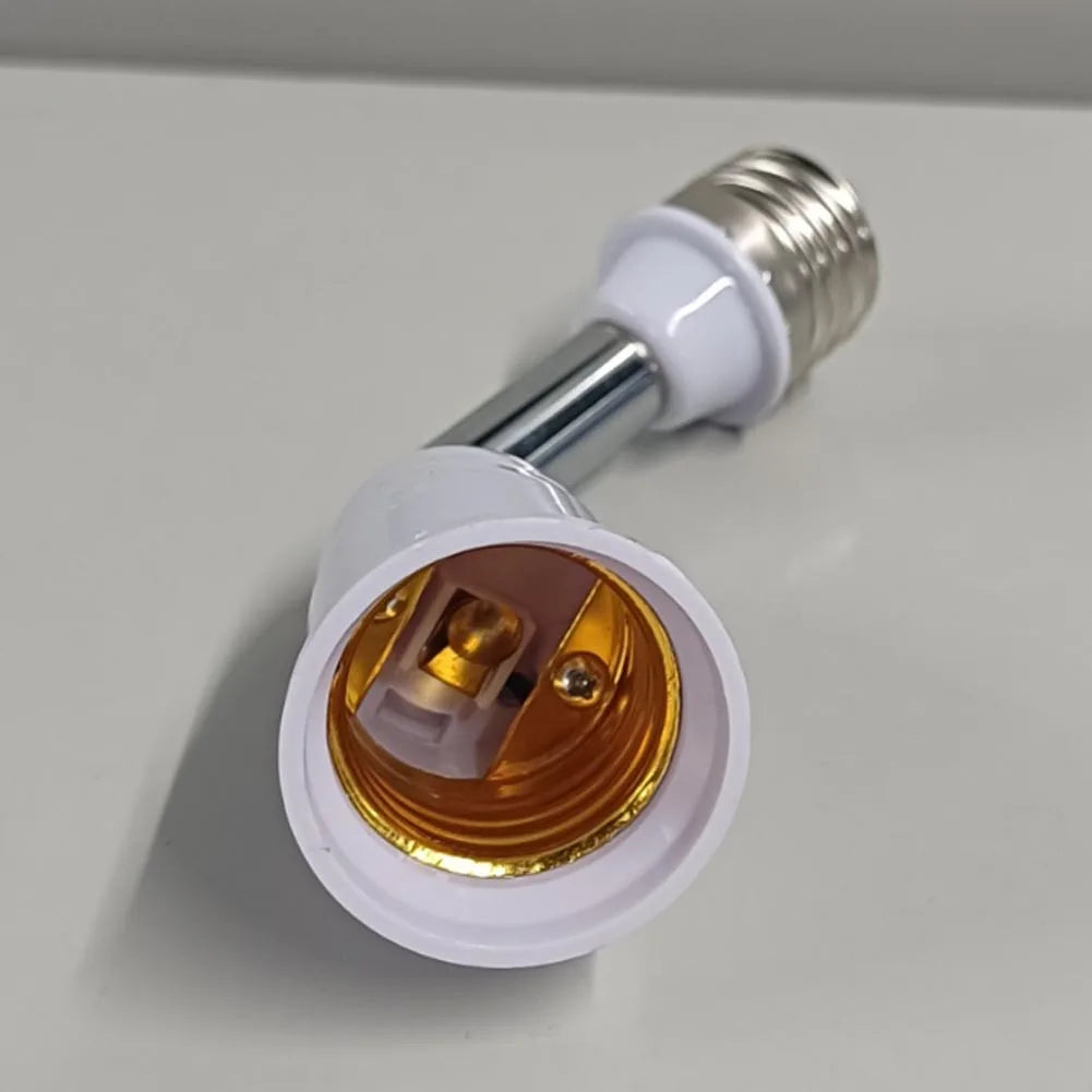 E27 Flexible Extension Lamp Base Adapter – Flame-Retardant White Lamp Base Peaceful Pleasures Health and Wellness