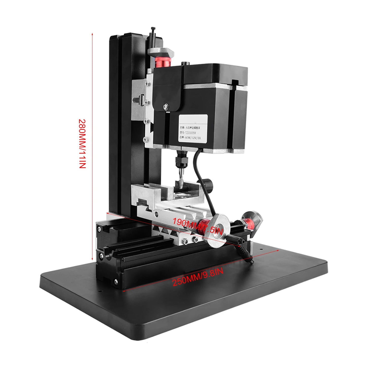 60W 12000RPM Mini Metal Lathe DIY Miniature Milling Machine Miller