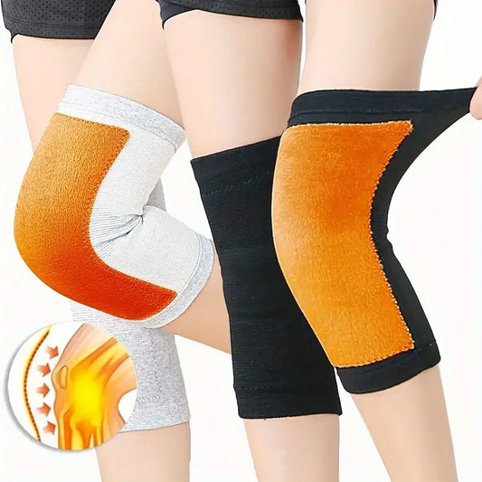 1 Pair Spring Golden Velvet Warm Knee Pads, Thickened Knee Pads Knee Joint Protection Cold-proof Leggings Peaceful Pleasures Health and Wellness