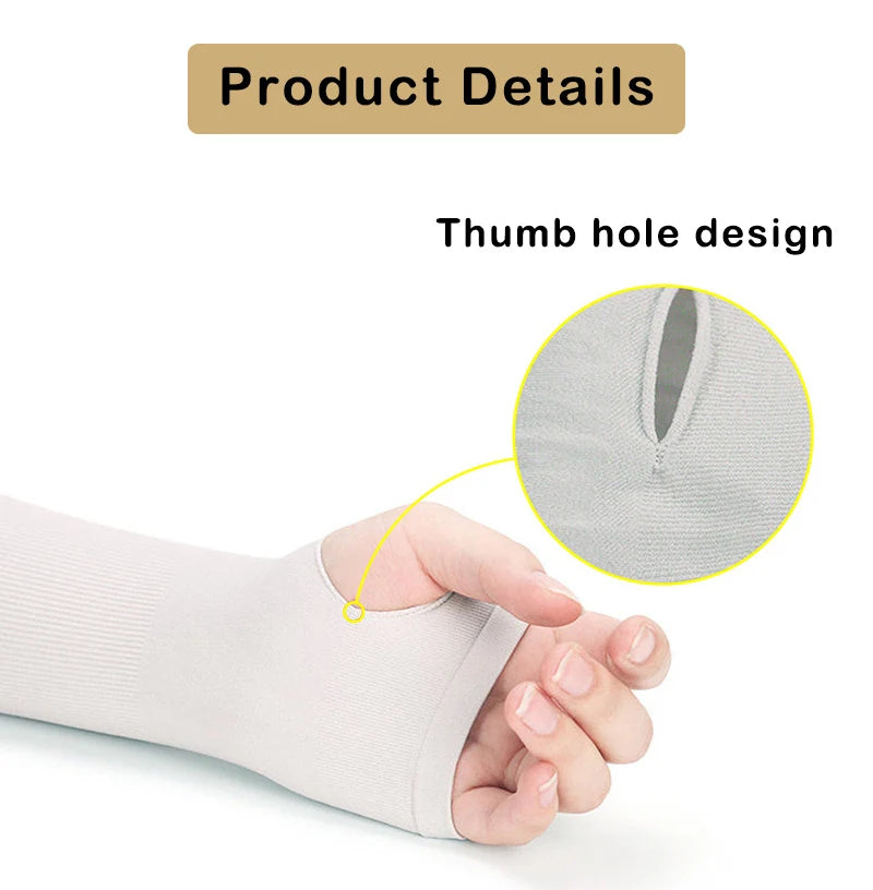 1 Pair Ice Silk Sun Protection Arm Covers Unisex Elbow Cover Outdoor Cycling Running Fishing Driving Cool Anti-UV Arm Sleeves Peaceful Pleasures Health and Wellness