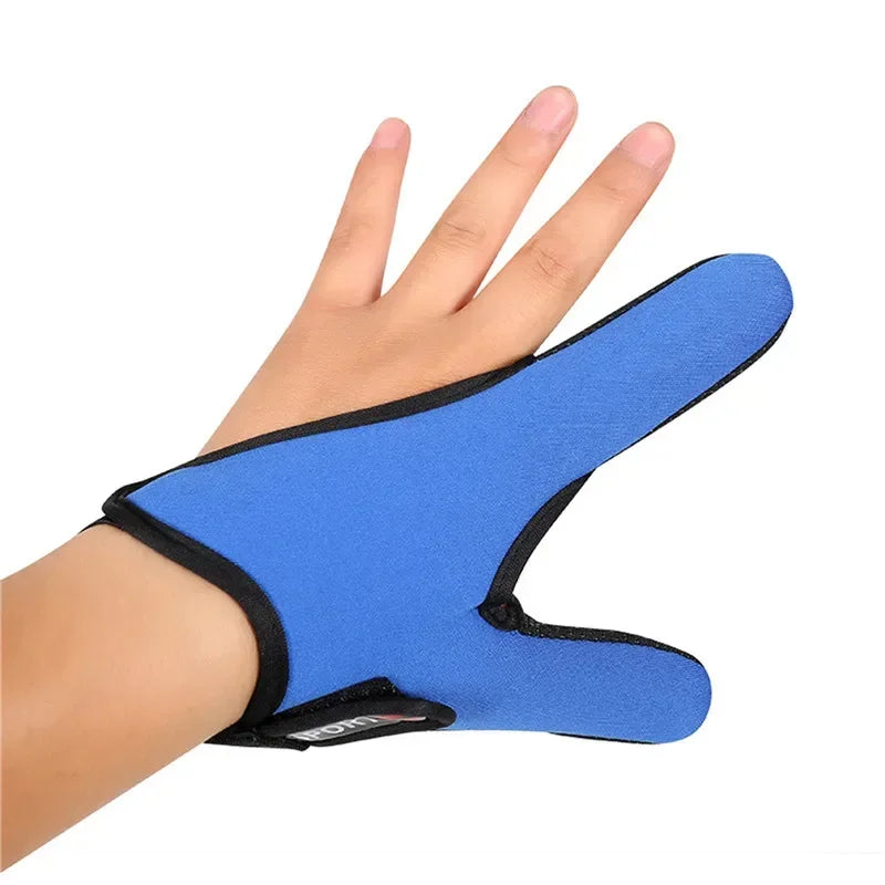 2-Finger Cut Fishing Gloves | Anti-Slip Breathable Protector Fishing Gloves Peaceful Pleasures Health and Wellness Blue Left Hand