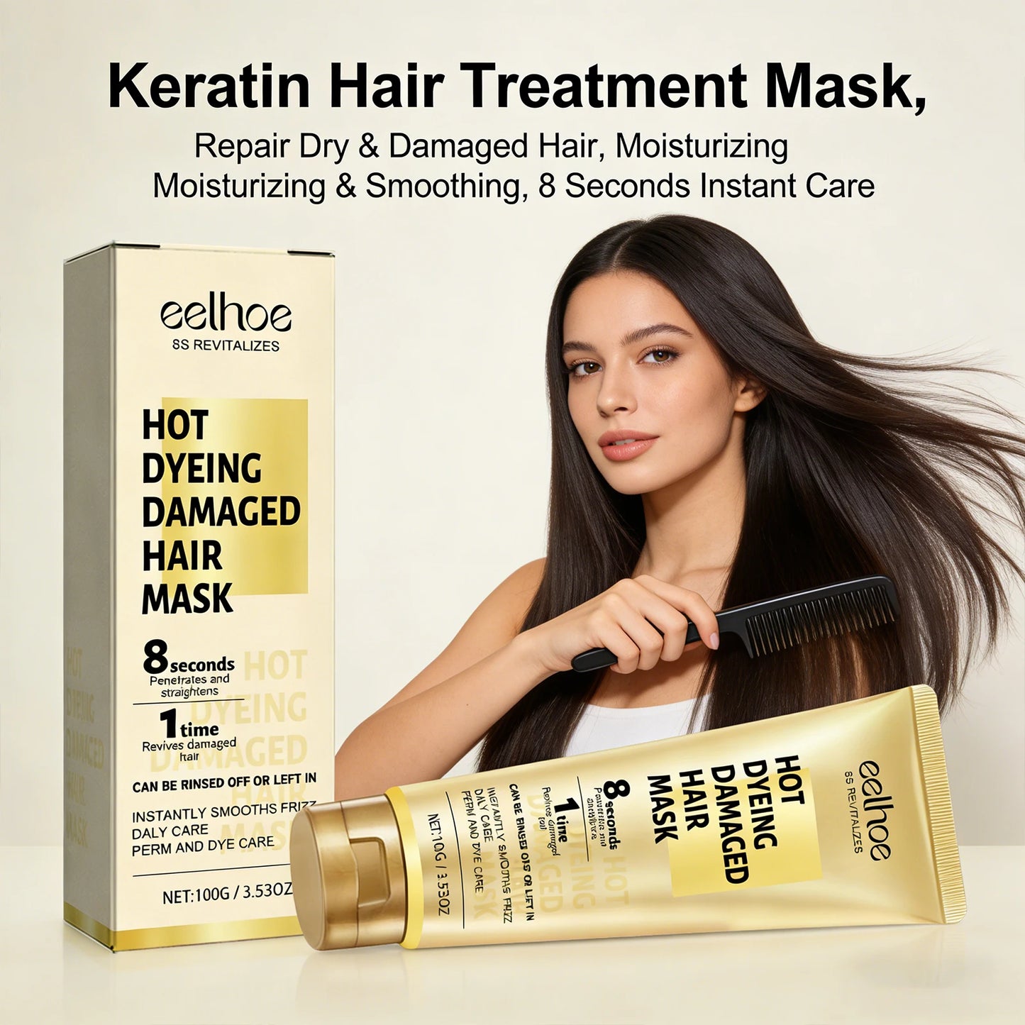 Eelhoe Keratin Hair Cream – Repair Frizz & Damaged Hair 100g Keratin Hair Mask Peaceful Pleasures Health and Wellness