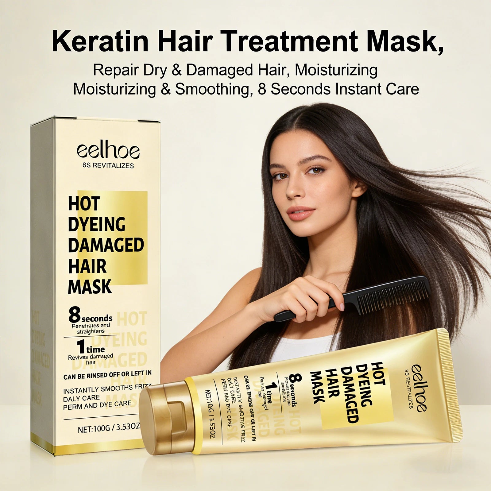 Eelhoe Keratin Hair Cream – Repair Frizz & Damaged Hair 100g Keratin Hair Mask Peaceful Pleasures Health and Wellness