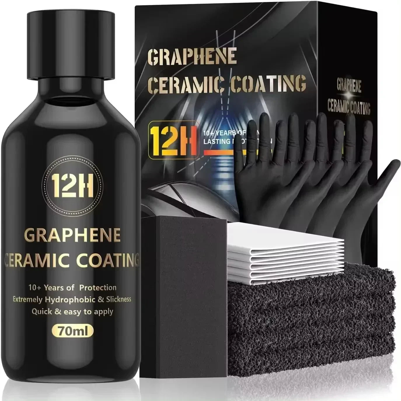 Graphene Ceramic Coating 20H with Self Healing and UV Track Technology Car Detailing Professionals 10+ Years of Protection Peaceful Pleasures Health and Wellness 12H SET