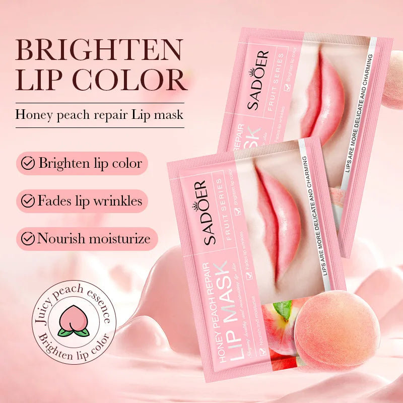 SADOER Fruit Collagen Lip Mask Patches – Hydrating 10 pcs