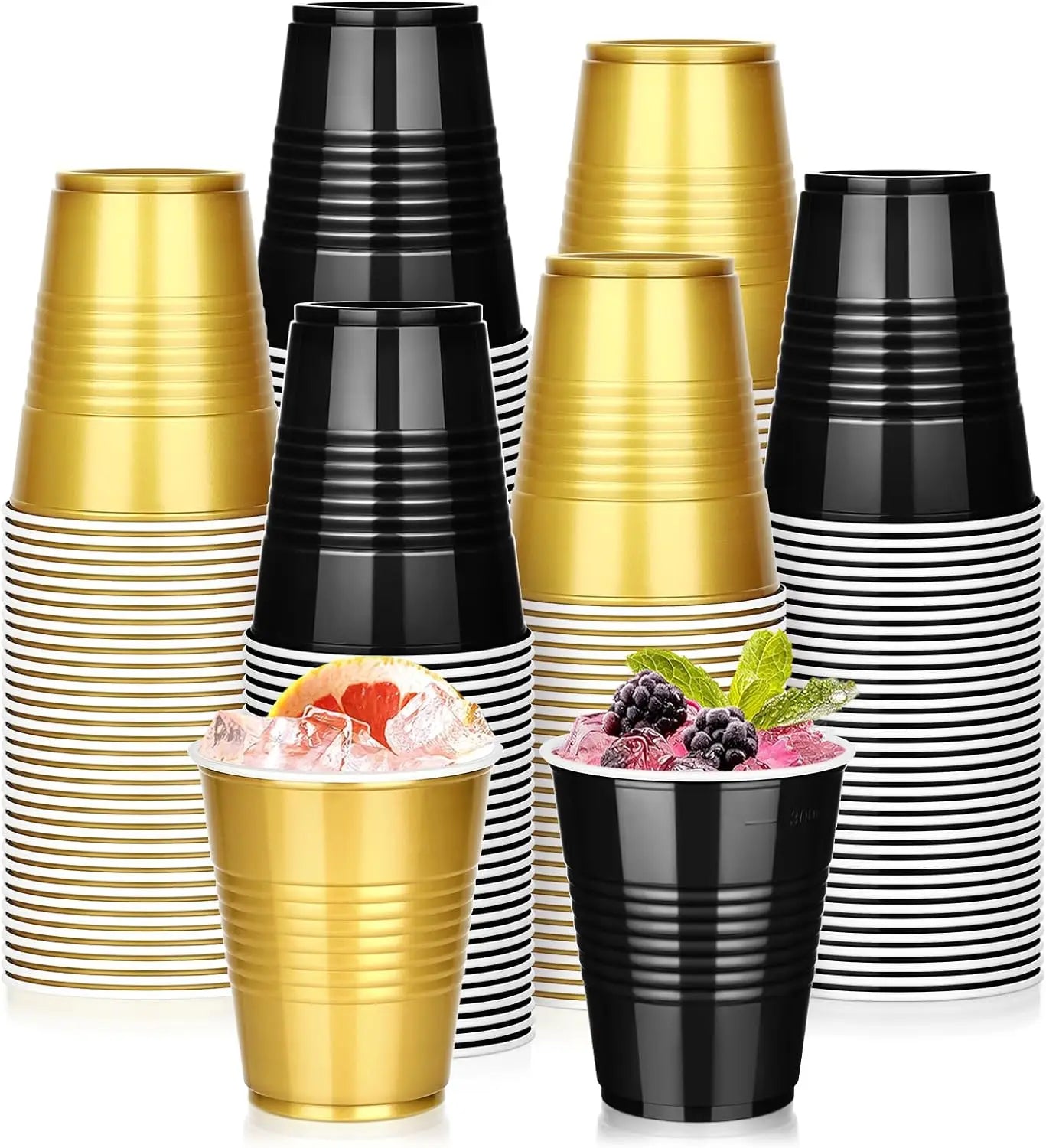 Cup Pong Game Set 22 Pcs 16 Oz Plastic Party Cups with 4 PCS Ping Pong Balls for Christmas New Year Gift Gratuation Party Peaceful Pleasures Health and Wellness