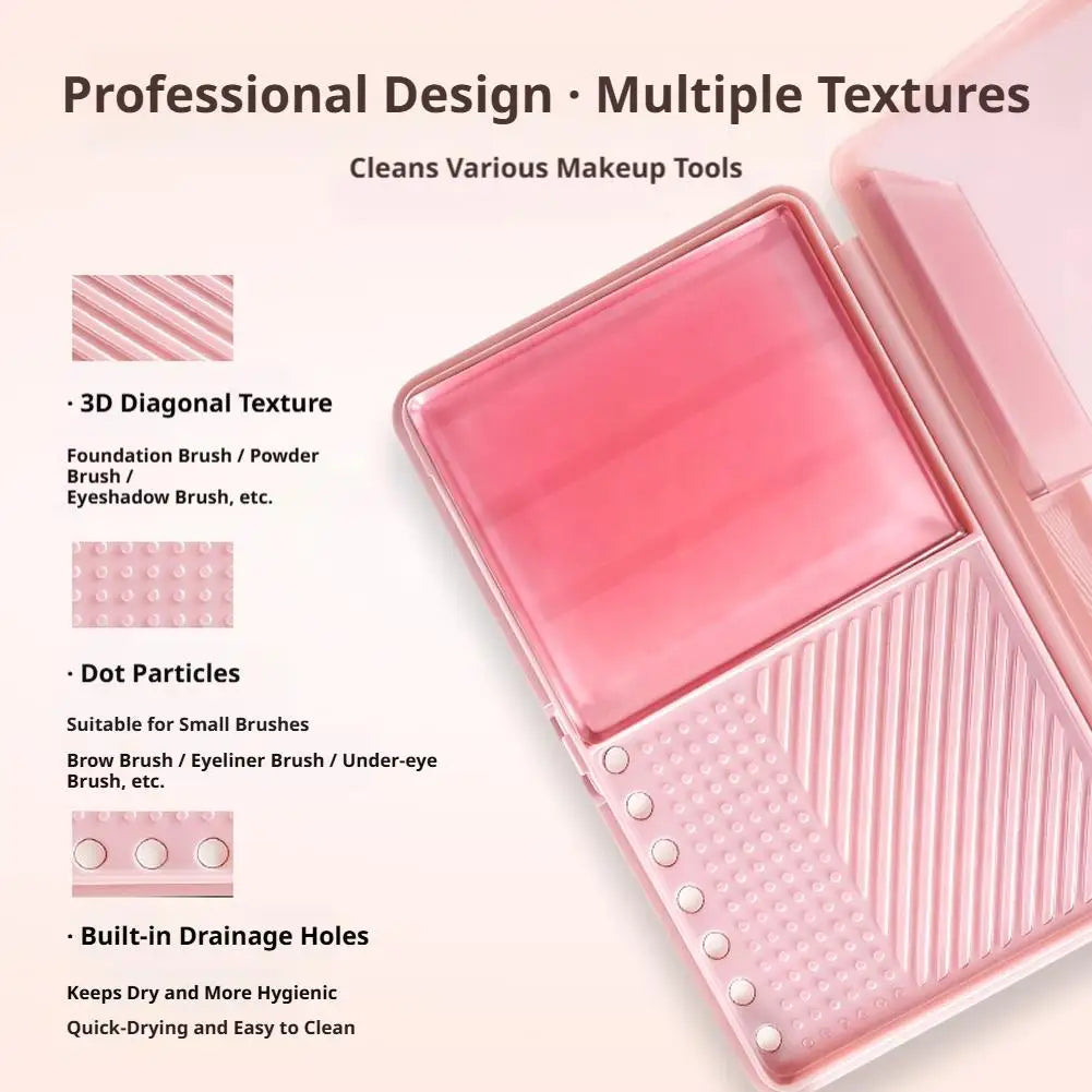 Makeup Brush Cleaner Soap, 2-in-1 Brush Cleaning Wash Bar with Scrubbing Silicone Cleaning Mat For Cleaning Makeup Sponges Brush Peaceful Pleasures Health and Wellness
