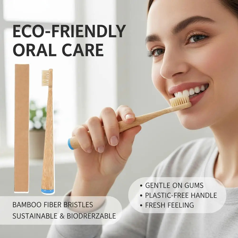 Natural Bamboo Toothbrush – Soft Bristles, Plastic-Free