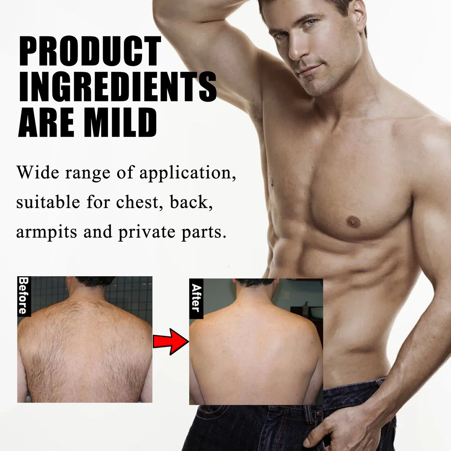 Men's Body Hair Removal Cream – Chest, Arm, Leg & Back