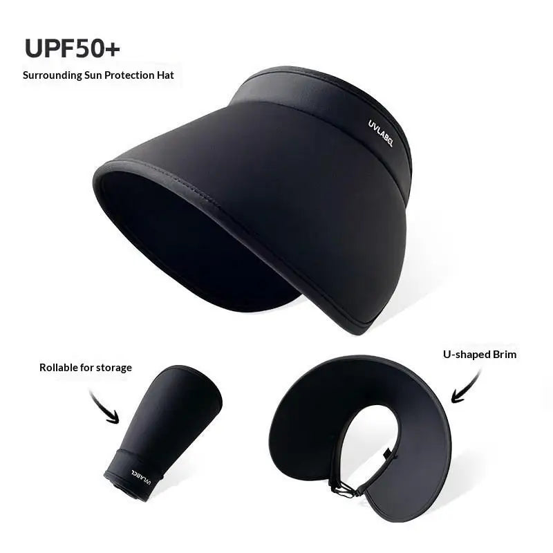 Women's Wide Brim Foldable Sun Hat – UV Protection Beach Cap