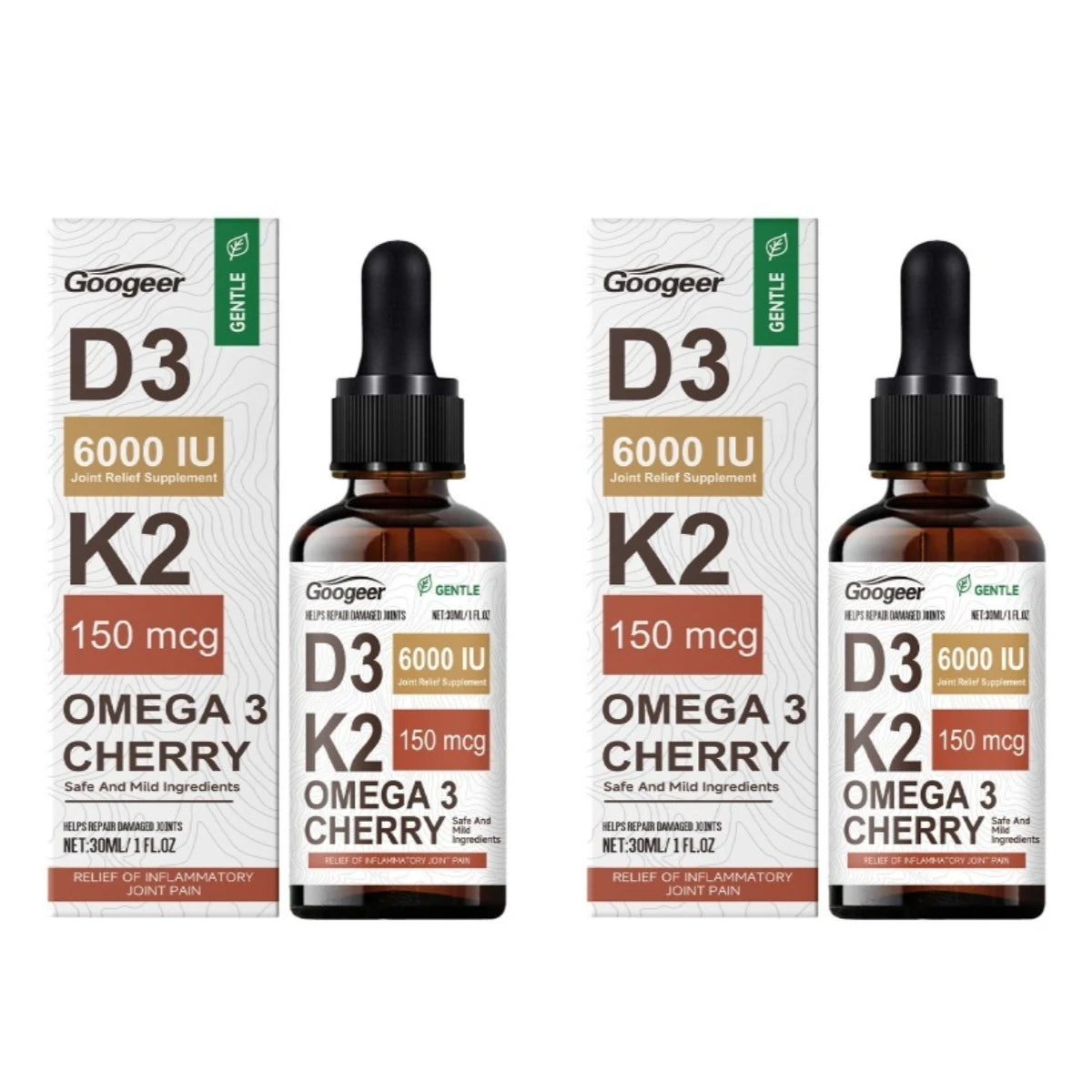 Googeer D3 6000 IU K2 150mcg Omega-3 Joint Support Drops 30ml