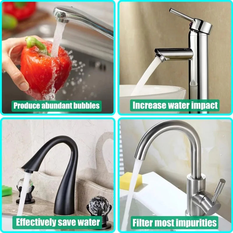 2-Pack Water-Saving Faucet Aerator Chrome Tap Filter Nozzle