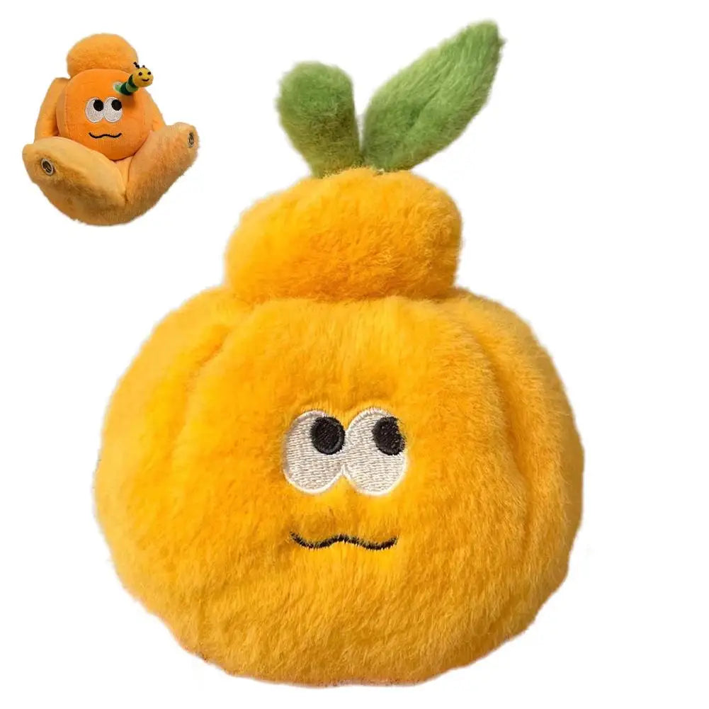 Cartoon Peeled Orange Plush Keychain – Cute Stuffed Fruit Toy