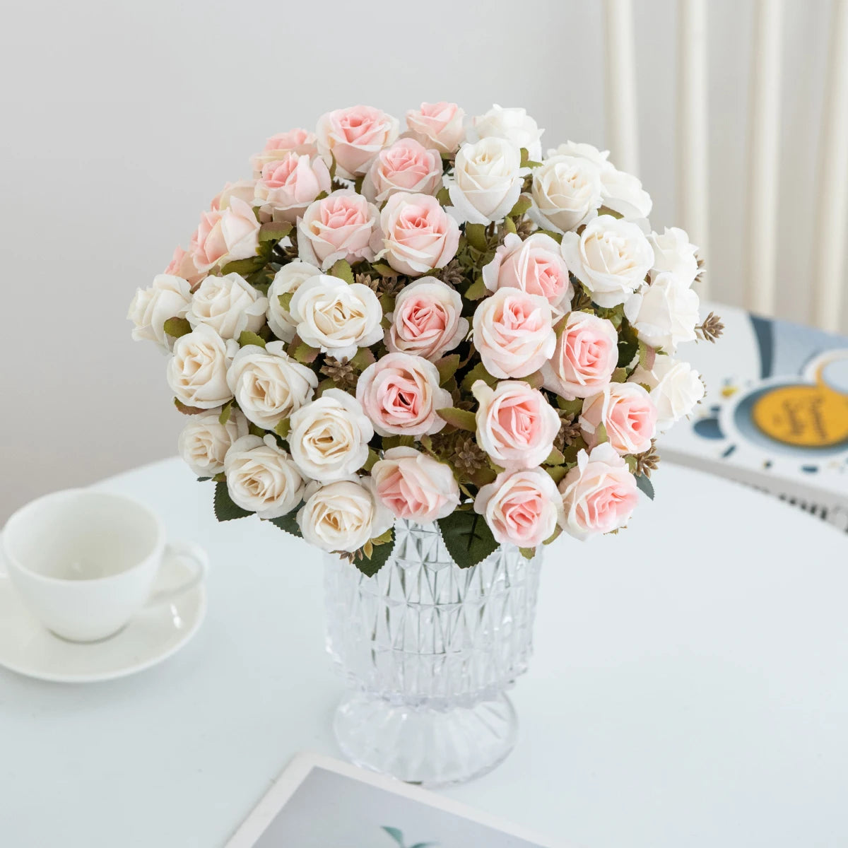 Silk Rose Artificial Flower Bouquet – Wedding & Home Décor