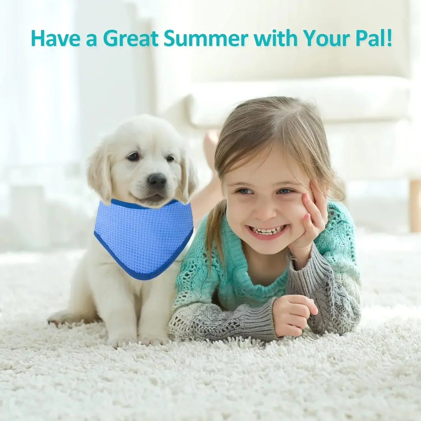 Pet Cooling Bandana Scarf for Dogs & Cats | Summer Neck Wrap