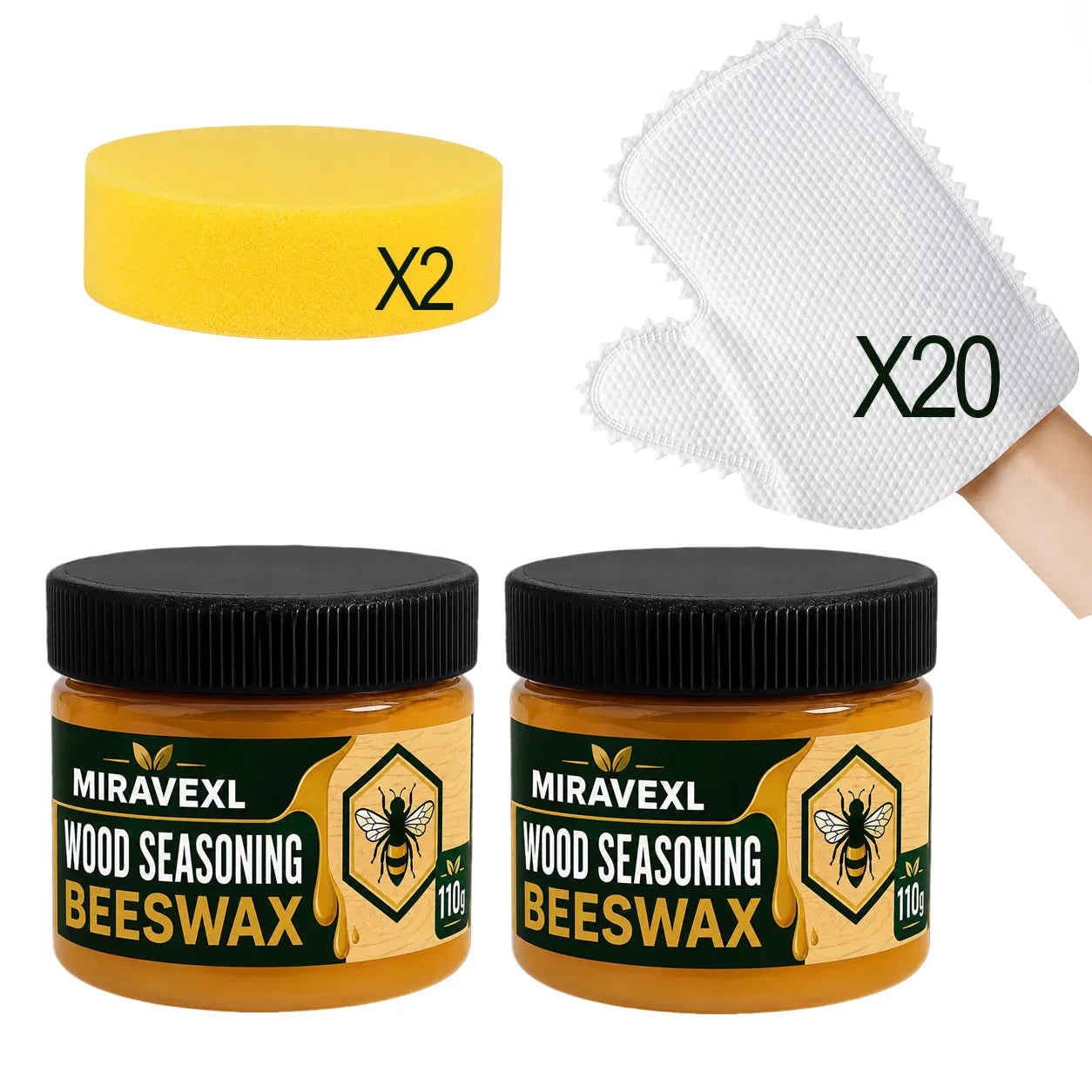 MIRAVEXL Wood Beeswax Furniture Polish Kit – Natural Wood Care