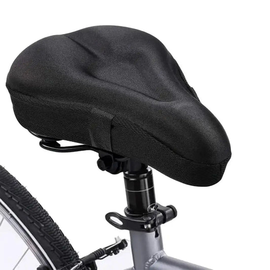 Gel Padded Bike Seat Cushion, Soft Gel Pad Bicycle Saddle Cover for Men & Women, Indoor Outdoor Cycling Comfort Accessory Peaceful Pleasures Health and Wellness black