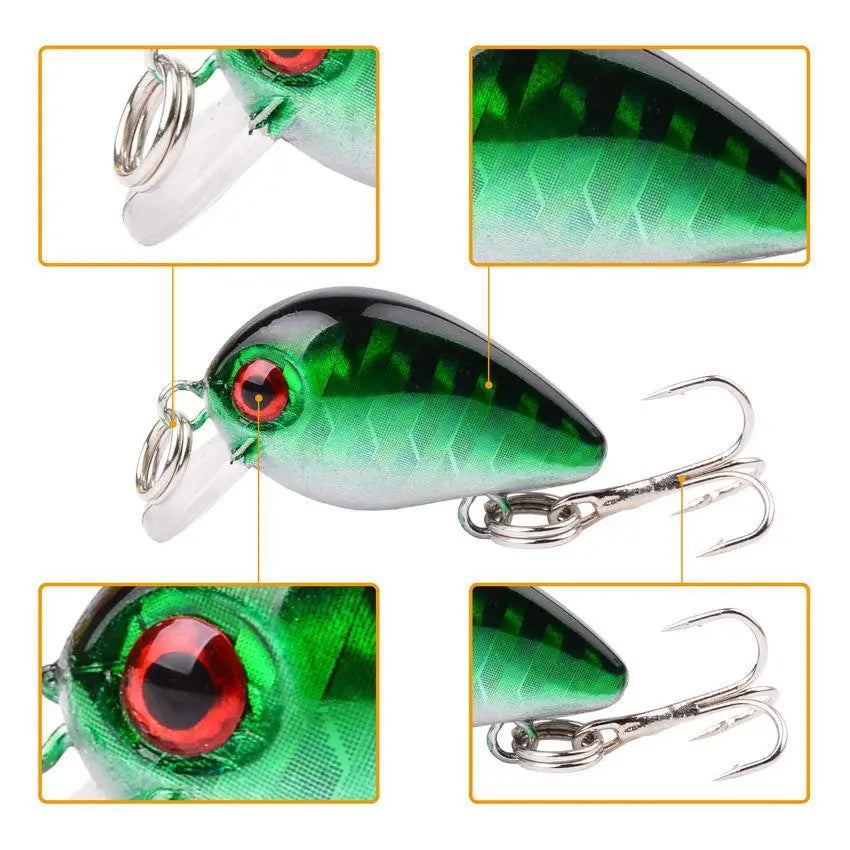 2026 New 3/5/8Pcs Mixed Color Crank Fishing Lure, 2.8cm 1.5g Mini Biomimetic Hard Bait Random Bait Set for Outdoor Fishing Peaceful Pleasures Health and Wellness