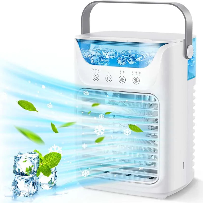 Portable Space Usb Charger Head Adjustable air Water Ice Household Desk Top Water air Cooling Fan Cooler with Water tank Peaceful Pleasures Health and Wellness