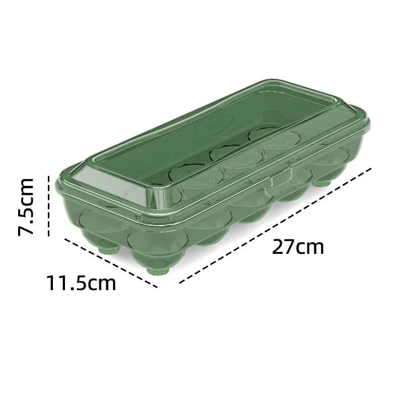 Stackable Egg Storage Box with Lid – 10 & 15 Grid Egg Tray
