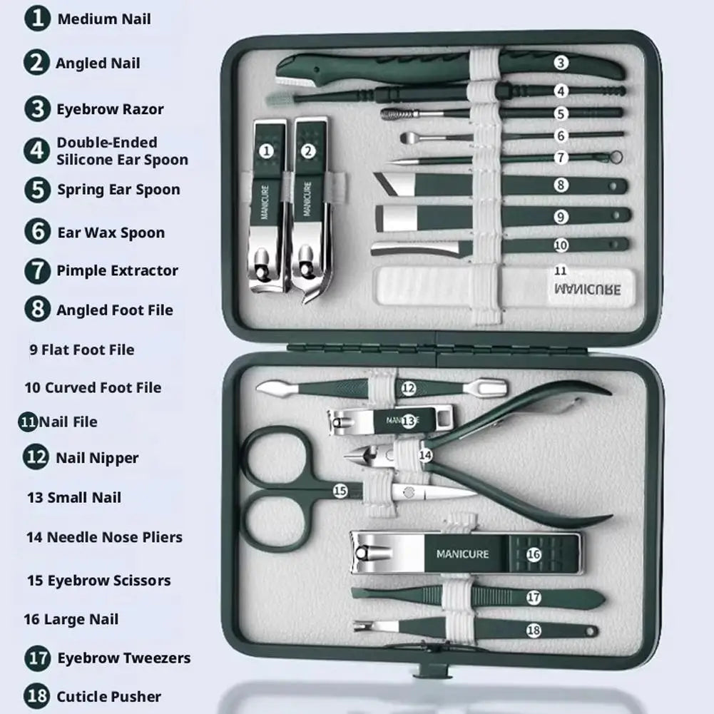 Portable Nail Clipper Set Household Original Special Tool Ear Pick Eyebrow Trimming Knife Nail Clipper Facial Hand Foot Care Set Peaceful Pleasures Health and Wellness