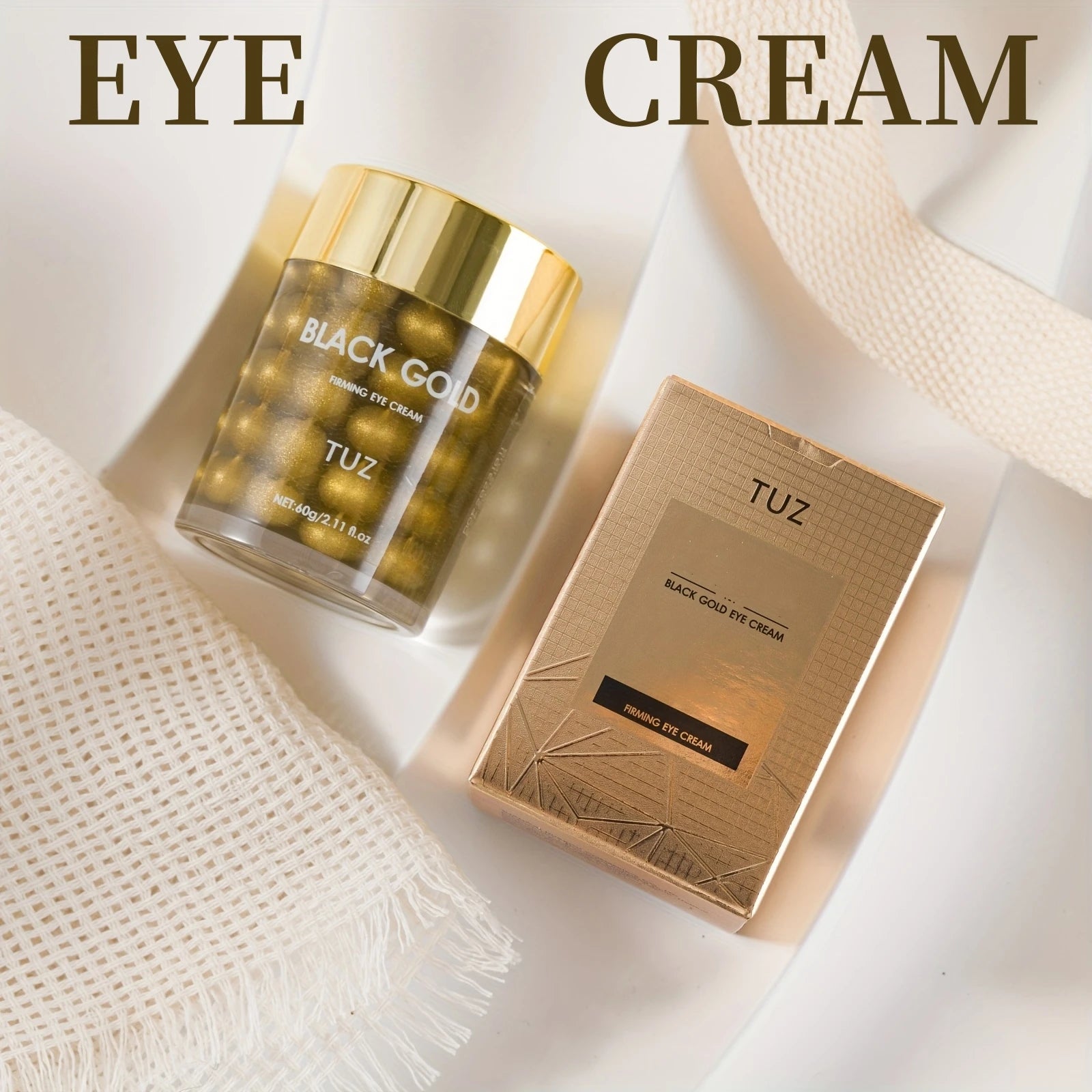 Black Gold Caviar Eye Cream for Daily Eye Moisturization Peaceful Pleasures Health and Wellness Transparent
