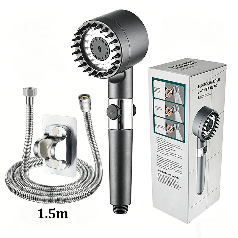 3-Mode High Pressure Filter Shower Head | One-Click Stop