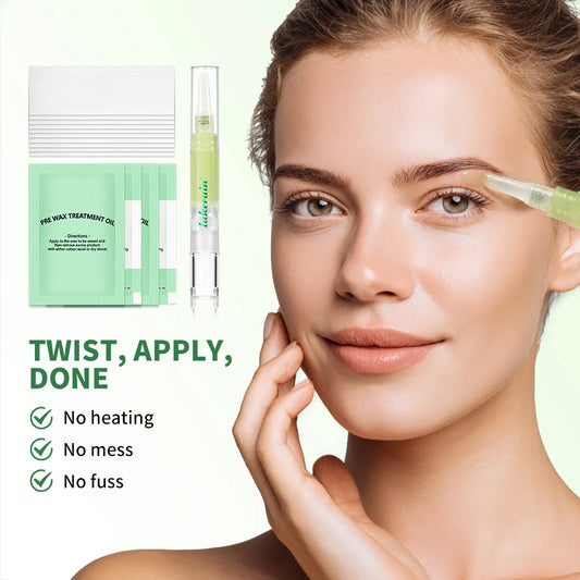 Hair Removal Set Hair & Paper Wax Depilatory Wax Pen for Eyebrow & Facial Hair Gentle Long-Lasting Hair Removal Kit Peaceful Pleasures Health and Wellness