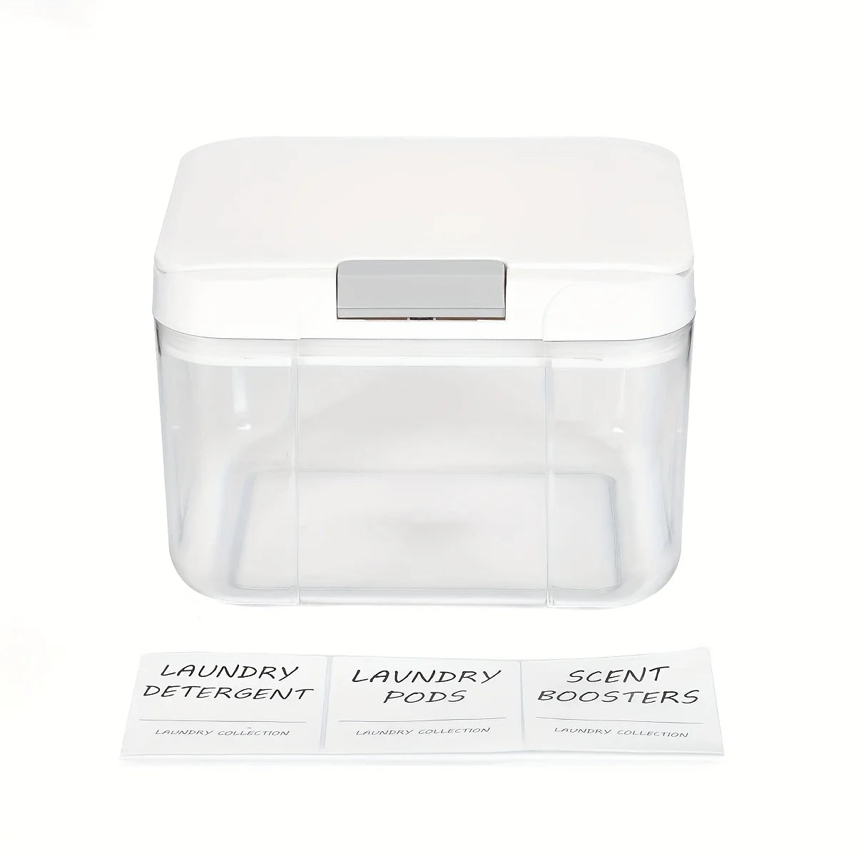 Laundry Pod Holder with Lid – Sealed Auto Pop-Up Large Capacity Organizer Box