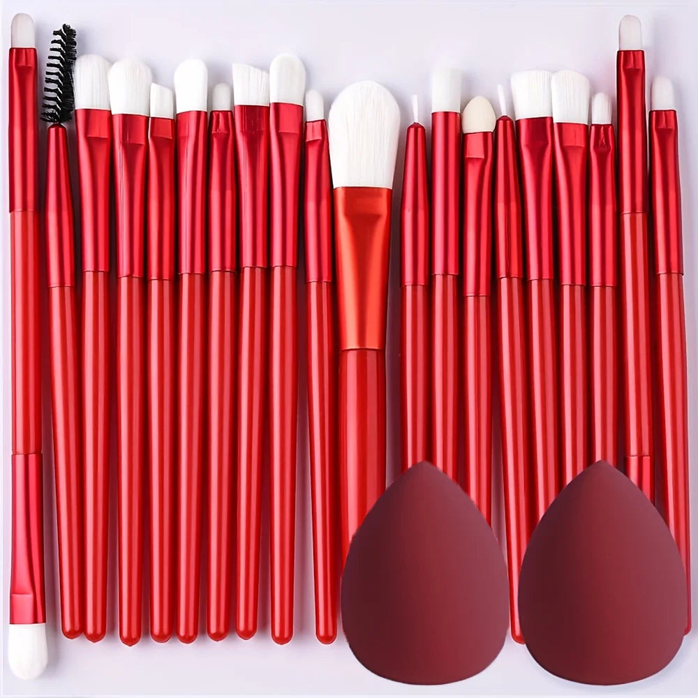 RUNTOIN 20-Piece Makeup Brush Set with 2 Blender Sponges