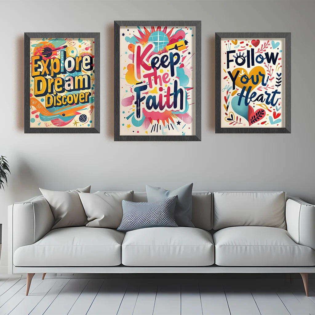 Nordic Motivational Canvas Wall Art | Colorful Inspirational Print Canvas Wall Art Peaceful Pleasures Health and Wellness