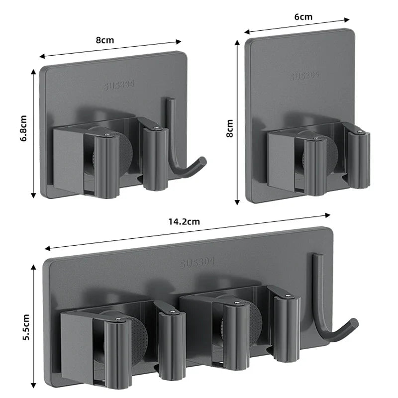 Wall-Mounted Mop & Broom Holder – 304 Stainless Steel Rack