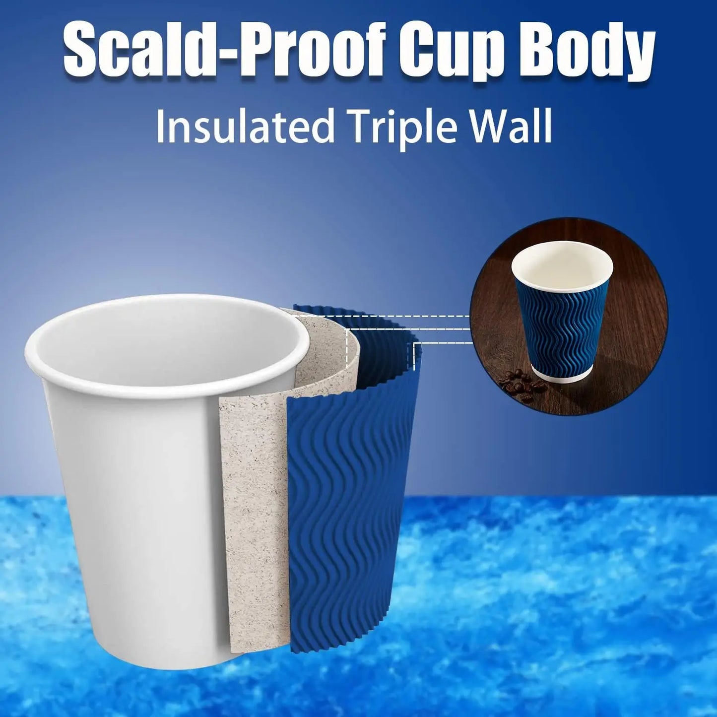 50 Pack 12 oz Disposable Coffee Cups with Lids To-Go Paper Coffee Cups for Hot Beverage Chocolate and Cocoa Coffee Bar Shop Peaceful Pleasures Health and Wellness